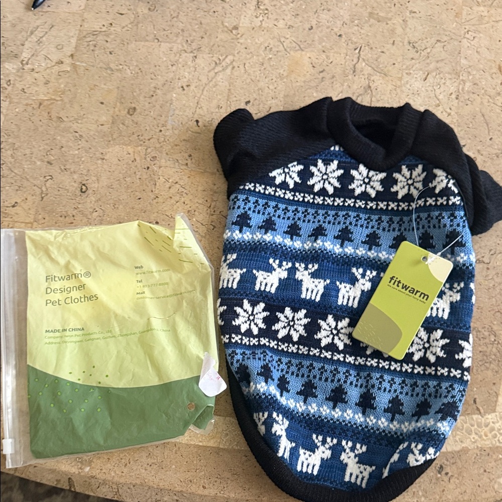 Fitwarm Blue Snowflake Dog Sweater